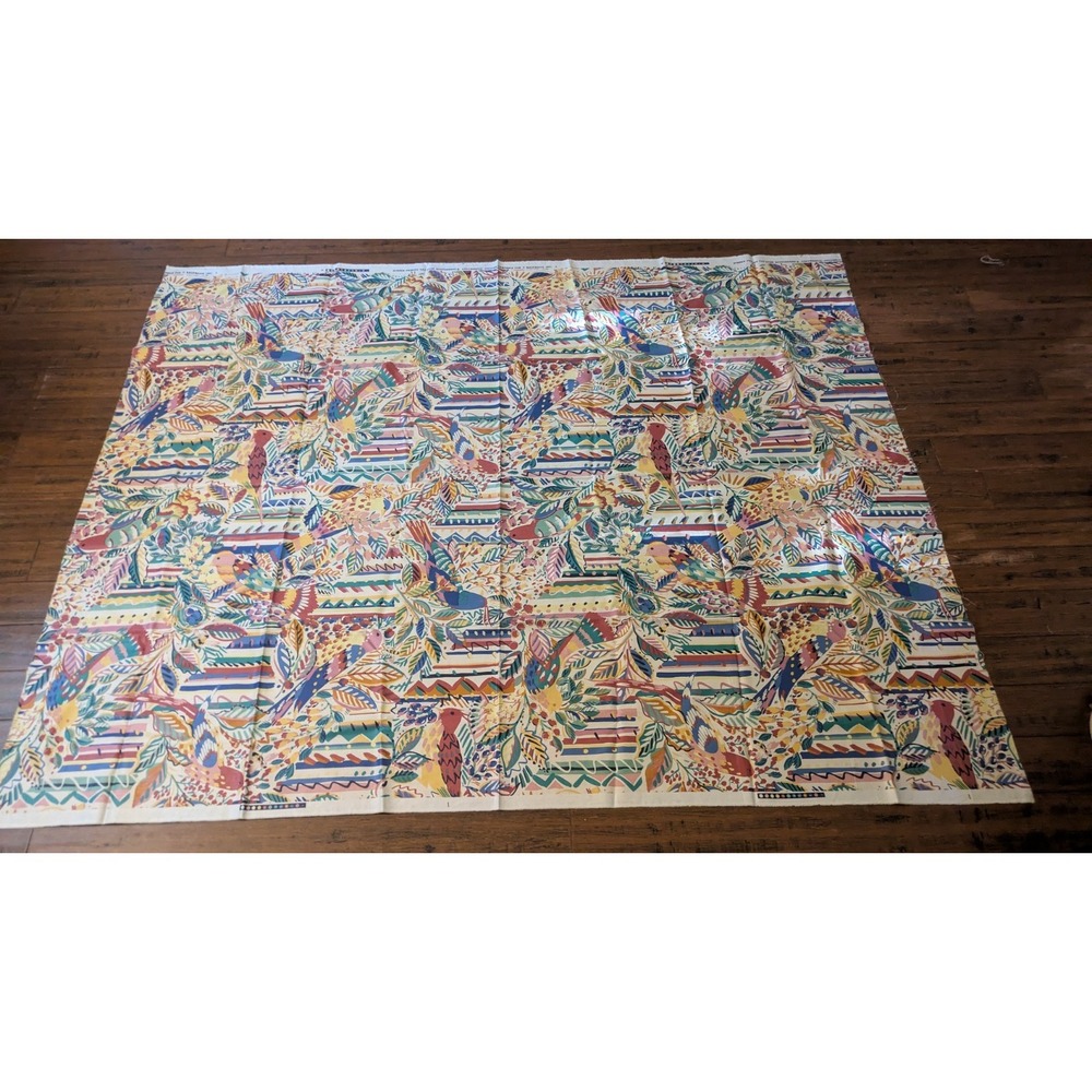 Vintage Collier/Campbell for P. Kaufmann Fabric Bird Floral Bees Colorful 54x70
